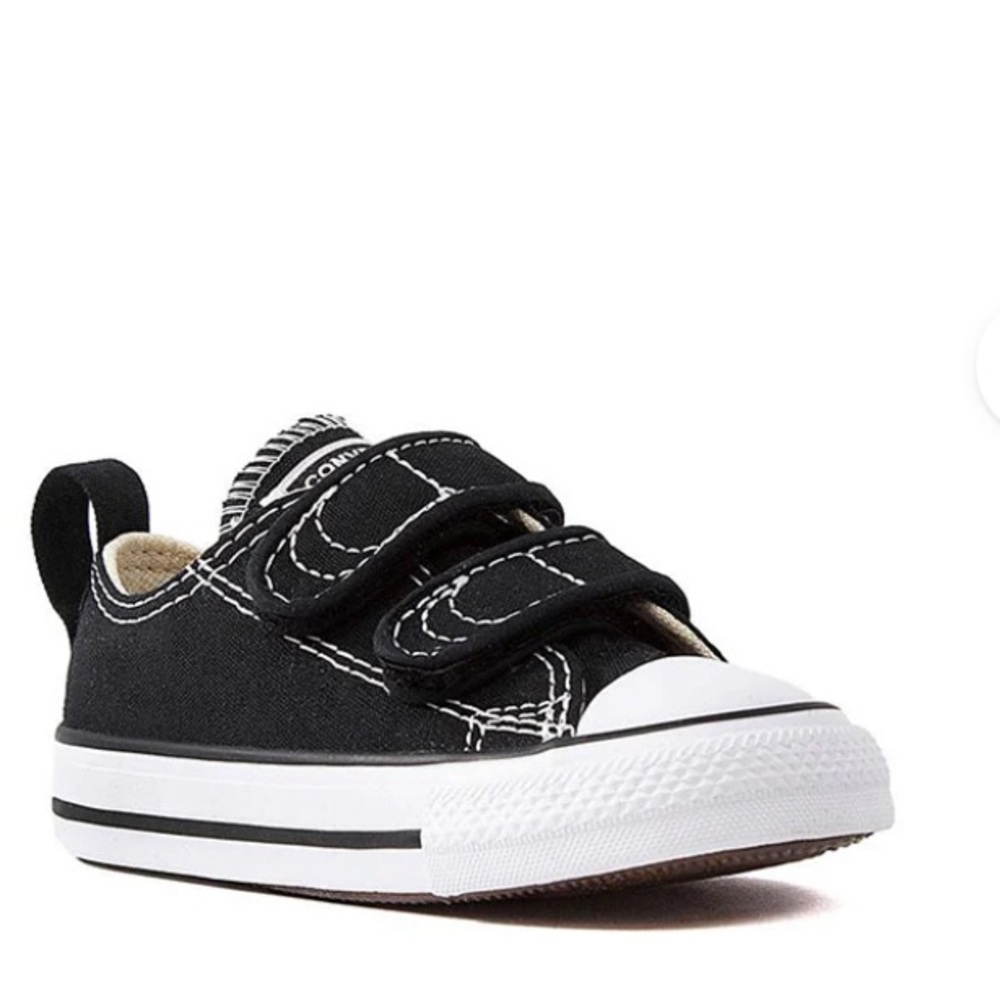 Converse Kids Black and White Sneakers with Velcro. Size 7